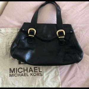 Black Leather Michael Kors Shoulder Bag
